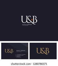 U & B letters Joint logo icon and Business card vector template.