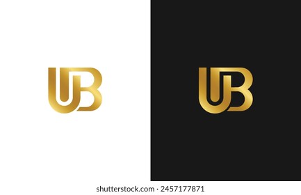 U B UB BU J JB BJ Gold anfänglich einfaches Minimallogo