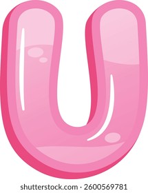 U balloon font English alphabet
