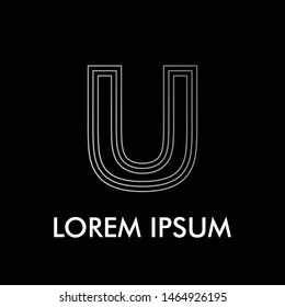U beautiful letter for fashion and business initial letter or logo type