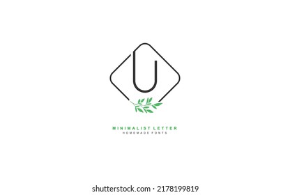 U beauty floral logo design inspiration. Vector letter wedding template design for brand.