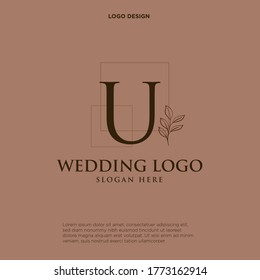U Beauty vector initial logo, handwriting logo of initial signature, wedding, fashion, jewerly, boutique, floral and botanical with creative template for any company or business.