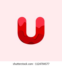 U Blood Font Vector Template Design Illustration
