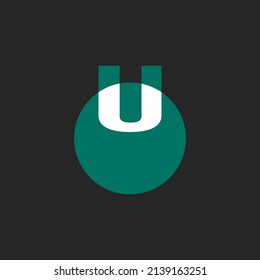 Ilustración vectorial del logotipo de la marca de letras en negrita U. Diseño de concepto blanco y verde.