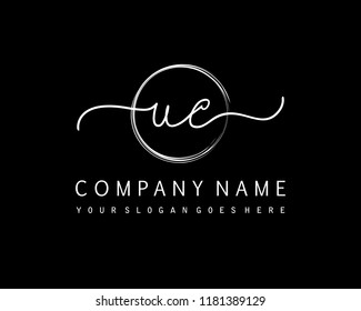 U C Initial handwriting logo vector