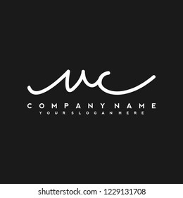 U C Initial handwriting logo vector