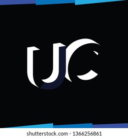 U C Initial Letter logo in negative space vector template