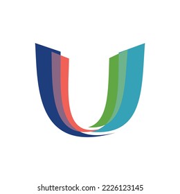 plantilla de icono del logotipo de U C