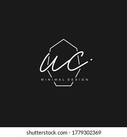 U C UC Initial handwriting or handwritten logo for identity. Logo with signature and hand drawn style.