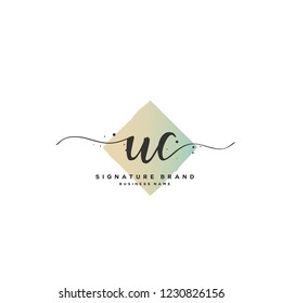 U C UC Initial logo template vector