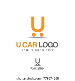 U car logo. U letter logo vector. Flat logo design.