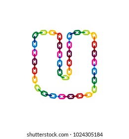 U Chain Letter Logo Icon Design