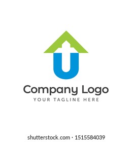 U church Logo Home House Real Estate Company Logo