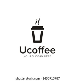 U Coffee Cafe icon Logo Design