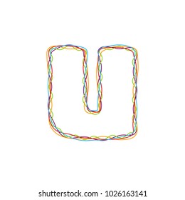 U Colorful String Letter Logo Icon Design