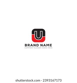 U creative initials letter logo design .