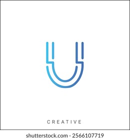 U Creative Latter Logo Design. By Custom Branding Logo. Creative Logo Design. Logo Template. Vector illustration. Modern Design. Monogram Design