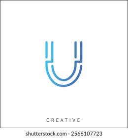 U Creative Latter Logo Design. By Custom Branding Logo. Creative Logo Design. Logo Template. Vector illustration. Modern Design. Monogram Design