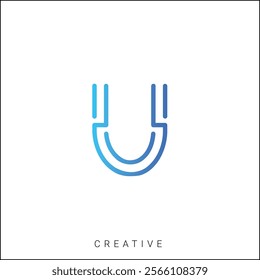 U Creative Latter Logo Design. By Custom Branding Logo. Creative Logo Design. Logo Template. Vector illustration. Modern Design. Monogram Design