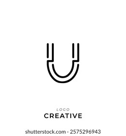 U Creative Latter Logo Design. By Custom Branding Logo. Creative Logo Design. Logo Template. Vector illustration. Modern Design. Monogram Design