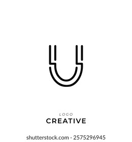 U Creative Latter Logo Design. By Custom Branding Logo. Creative Logo Design. Logo Template. Vector illustration. Modern Design. Monogram Design