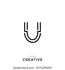 U Creative Latter Logo Design. By Custom Branding Logo. Creative Logo Design. Logo Template. Vector illustration. Modern Design. Monogram Design