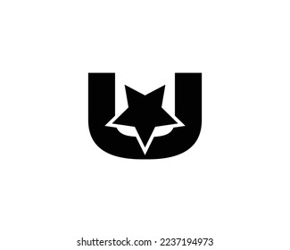 U Creative Logo Design Element With Star Shape