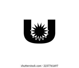 U Creative Logo Design Element With Star Shape