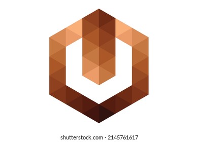 U Cube Logo Vector Icon Symbol Template. Cubic Logo. Logo Design