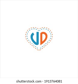 U D Brief Logo kreatives Design. Kabelmonogramm