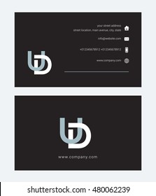 U D Letter Logo design with Business card template
