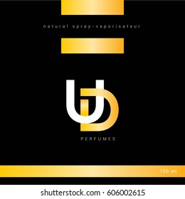 U & D Letter logo with Packaging design vector template