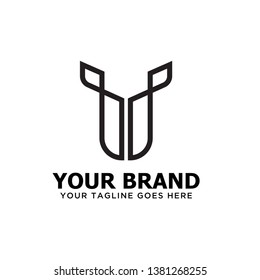 U deer logo outline concept