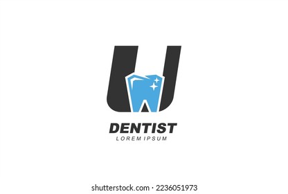U dental letter logo vector for your branding with modern style.