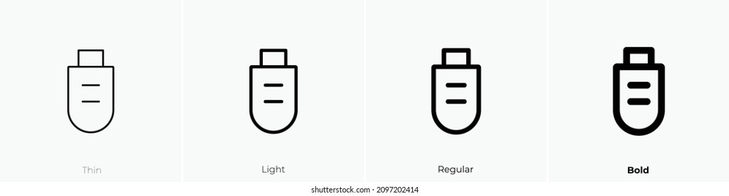 u disk icon. Thin, Light Regular And Bold style design isolated on white background