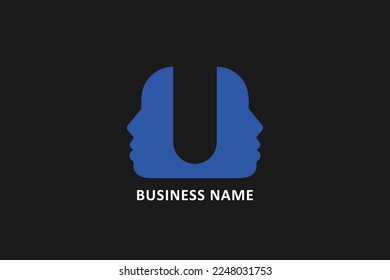 U double face logo. Design logo.
