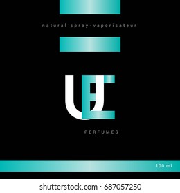 U E joint logo letter design with packaging template