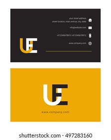 U & E Letter logo, with Business card
