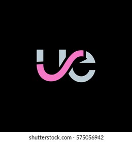U & E Letter logo design vector element