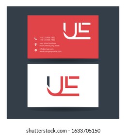 U & E, U E Monogram letters joint logo elegant vector design with business card template