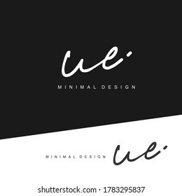 U E UE Initial handwriting or handwritten logo for identity. Logo with signature and hand drawn style.