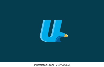 U Eagle alphabet letter logo icon design. Creative template for a company and business U Logo