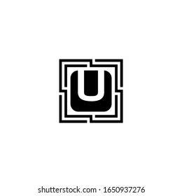 U Elegante Luxury Logos Vektorillustration Illustration