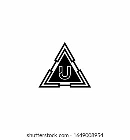 U Elegant triangle Logos Vector Illustration