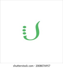 Diseño de logotipo vectorial de letra J final de U