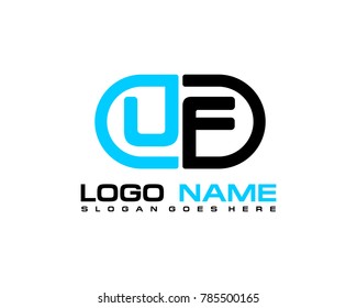 U F initial logo template vexctor