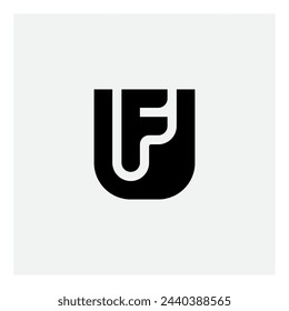 U and F - initials or logo. UF - Vector design element or icon. Monogram or logotype.