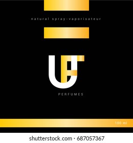 U F joint logo letter design with packaging template
