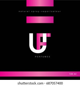 U F joint logo letter design with packaging template