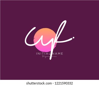 U F Signature initial logo template vector
